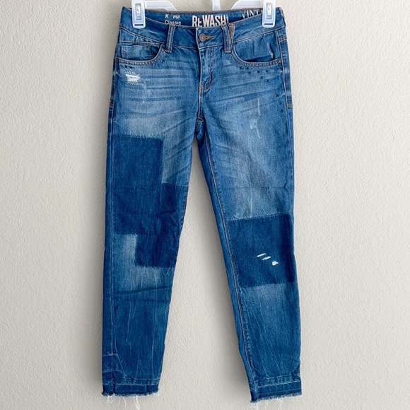 Rewash Classic Karma Rise Patch Distressed Jeans - Picture 1 of 4